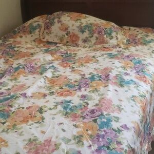 Lucky Brand floral multicolor watercolor King size duvet cover